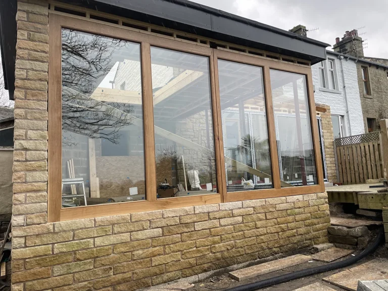Stone Masonry Wall Construction with Circular Window Openings